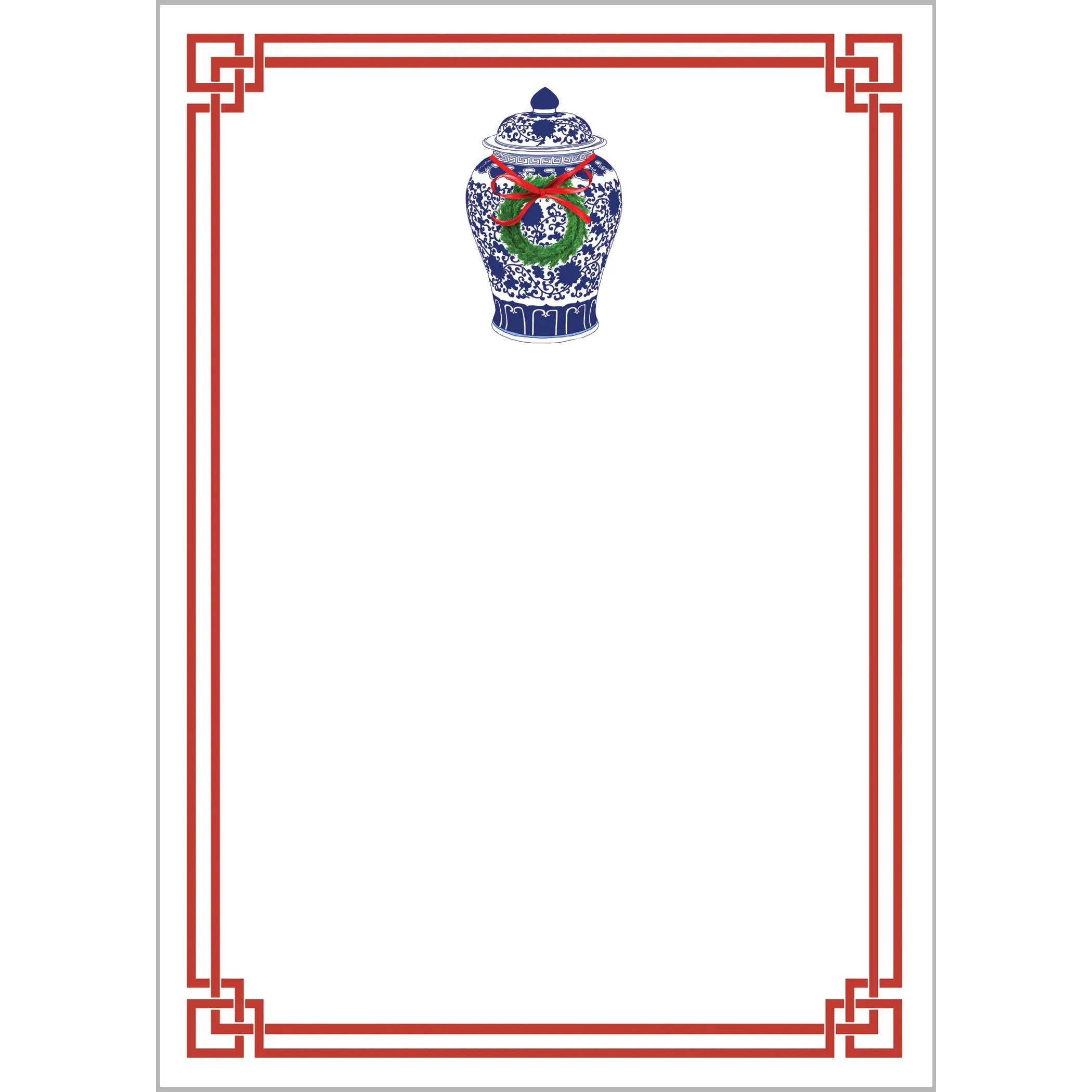 5"x7" Ginger Jar with Wreath Notepad