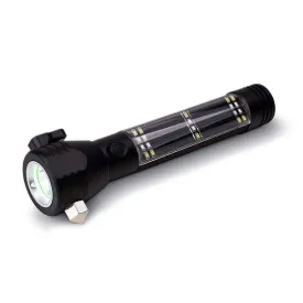 9-in-1 Multi-Function LED Solar Rechargeable Flashlight by Ready Hour - DM