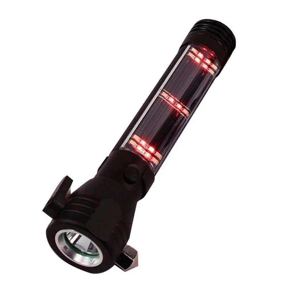 9-in-1 Multi-Function LED Solar Rechargeable Flashlight by Ready Hour - DM