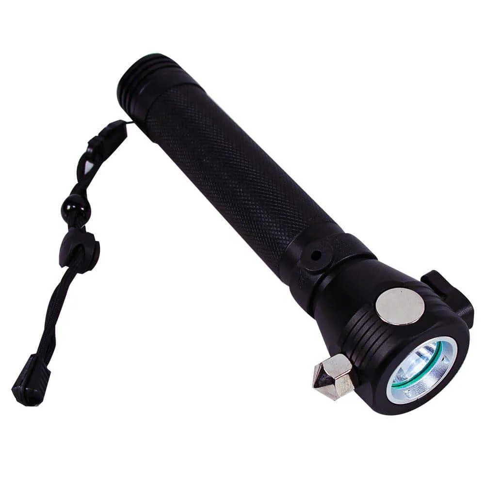 9-in-1 Multi-Function LED Solar Rechargeable Flashlight by Ready Hour - DM