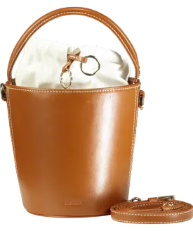 Cafuné Brown Bucket Bag with shoulder strap