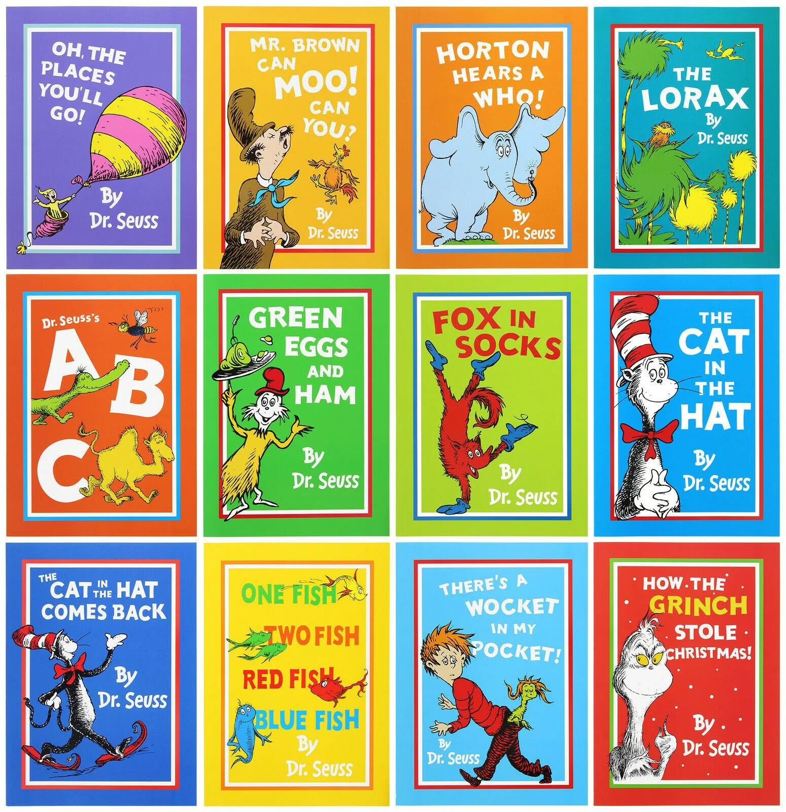 Dr Seuss Children's Easy Read, Large Format In A Bag 12 Books Set- Paperback -Age 5-7