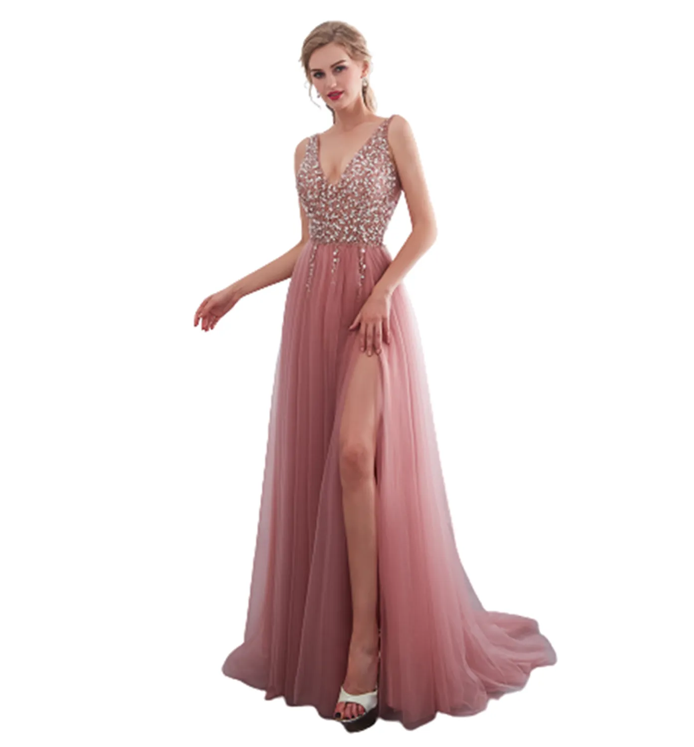 Funki Buys | Dresses | Women's Beaded  Evening Dress | Tulle