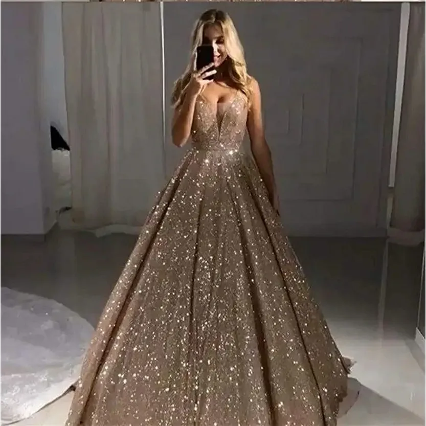 Funki Buys | Dresses | Women's Long Sparkly Sequin Ball Gown