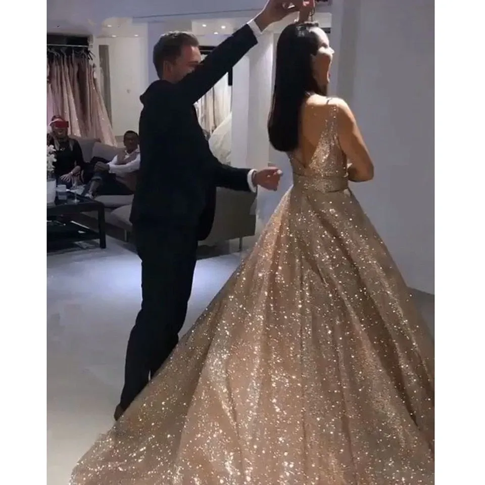 Funki Buys | Dresses | Women's Long Sparkly Sequin Ball Gown