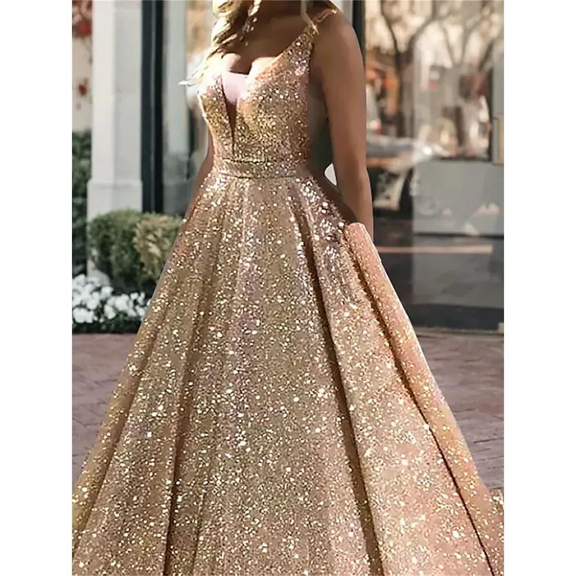 Funki Buys | Dresses | Women's Long Sparkly Sequin Ball Gown