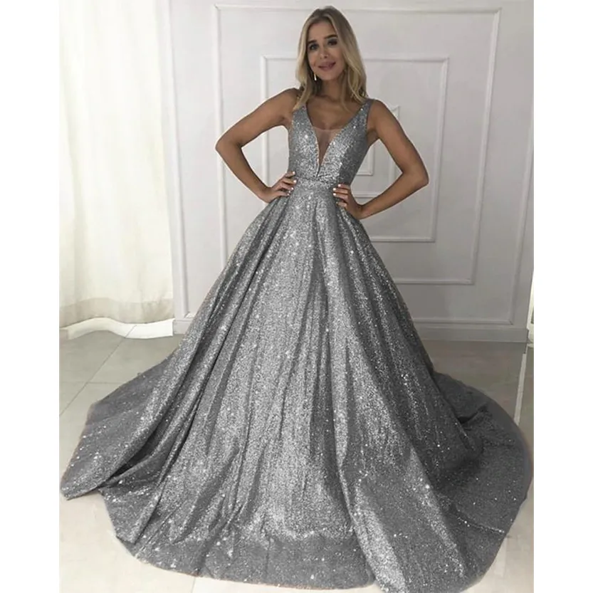 Funki Buys | Dresses | Women's Long Sparkly Sequin Ball Gown