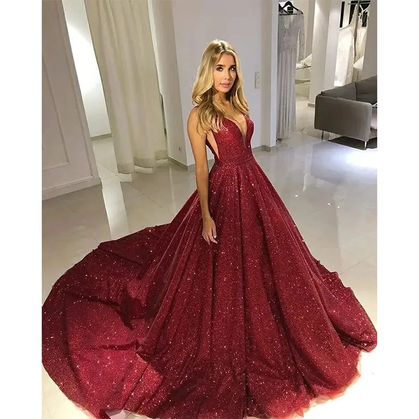 Funki Buys | Dresses | Women's Long Sparkly Sequin Ball Gown