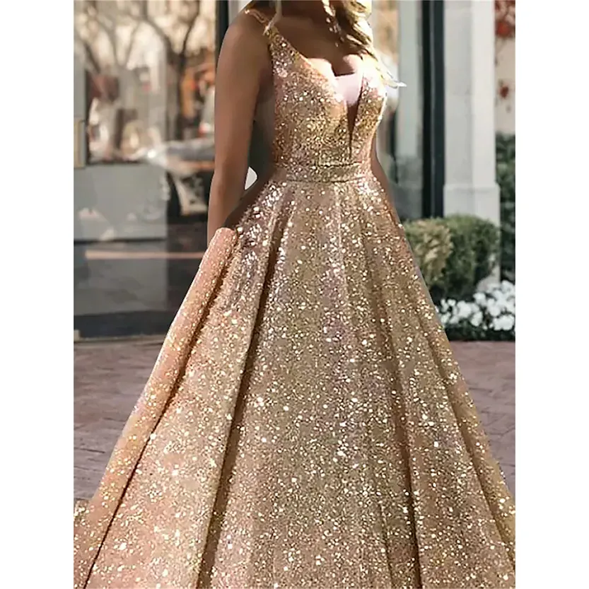 Funki Buys | Dresses | Women's Long Sparkly Sequin Ball Gown