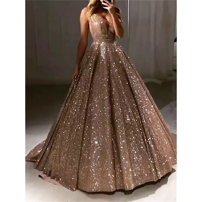 Funki Buys | Dresses | Women's Long Sparkly Sequin Ball Gown