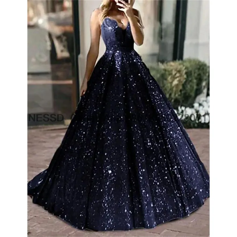 Funki Buys | Dresses | Women's Long Sparkly Sequin Ball Gown