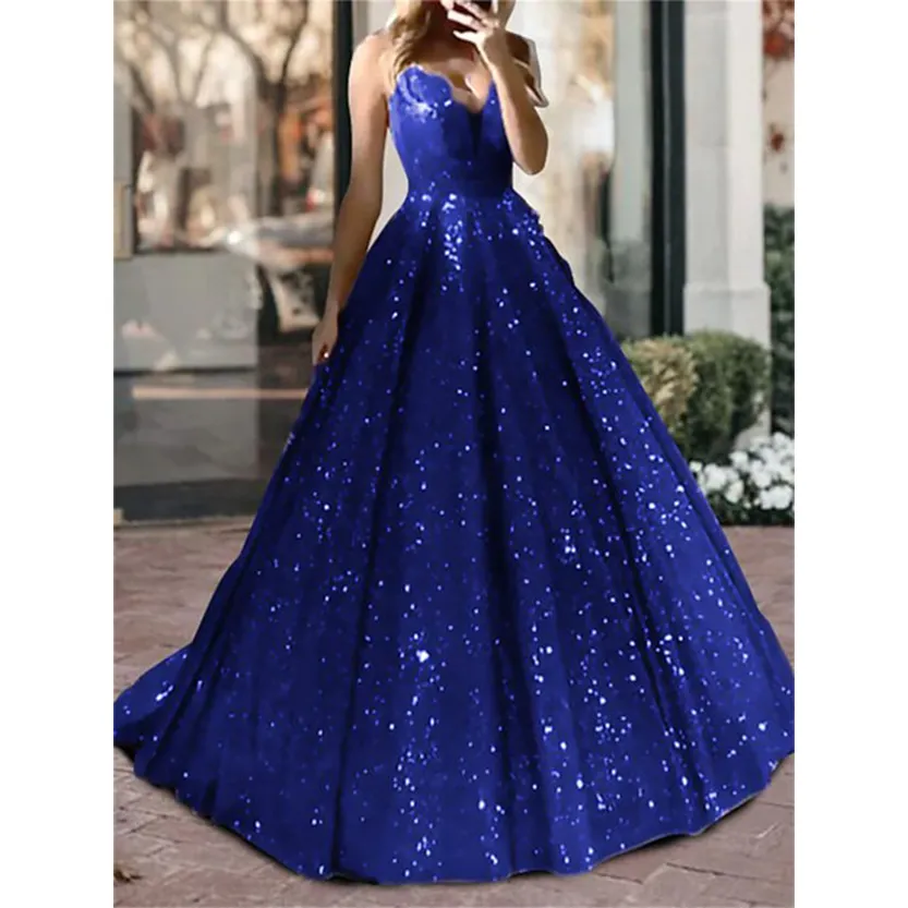Funki Buys | Dresses | Women's Long Sparkly Sequin Ball Gown