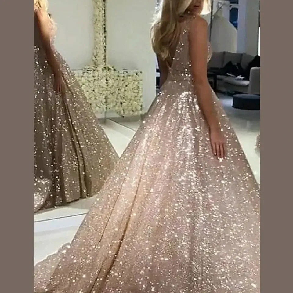 Funki Buys | Dresses | Women's Long Sparkly Sequin Ball Gown