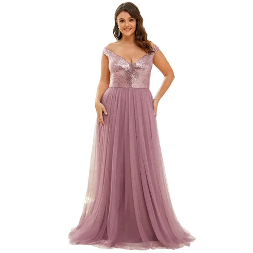 Funki Buys | Dresses | Women's Plus Chiffon Sequin Long Dress