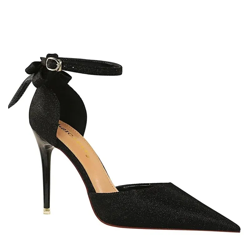 Funki Buys | Shoes | Women's Glitter Bow Knot Strappy Heels