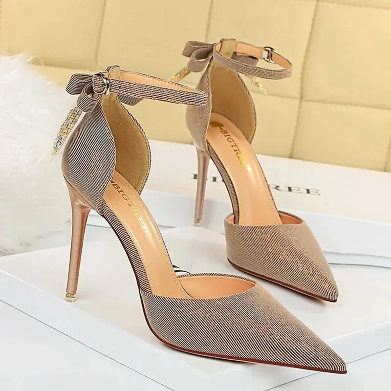 Funki Buys | Shoes | Women's Glitter Bow Knot Strappy Heels