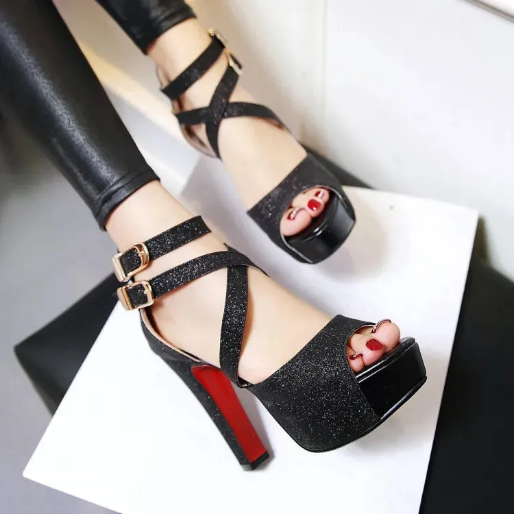 Funki Buys | Shoes | Women's Gold Glitter Platform Sandals