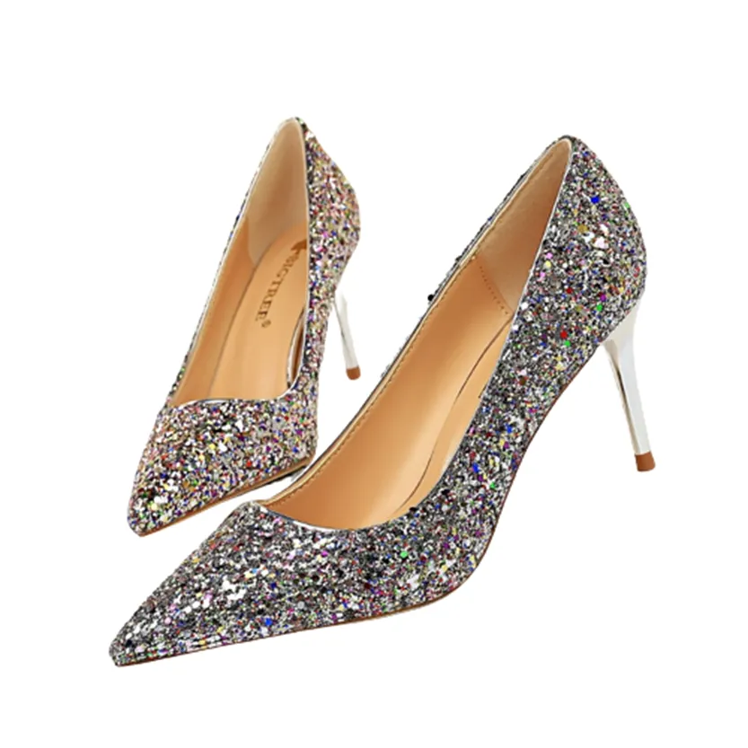 Funki Buys | Shoes | Women's High Heel Glitter Prom Pumps