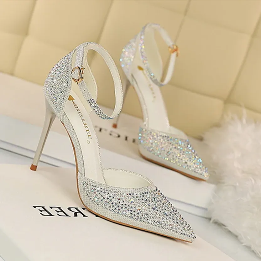 Funki Buys | Shoes | Women's Shiny Rhinestone Designer Heels