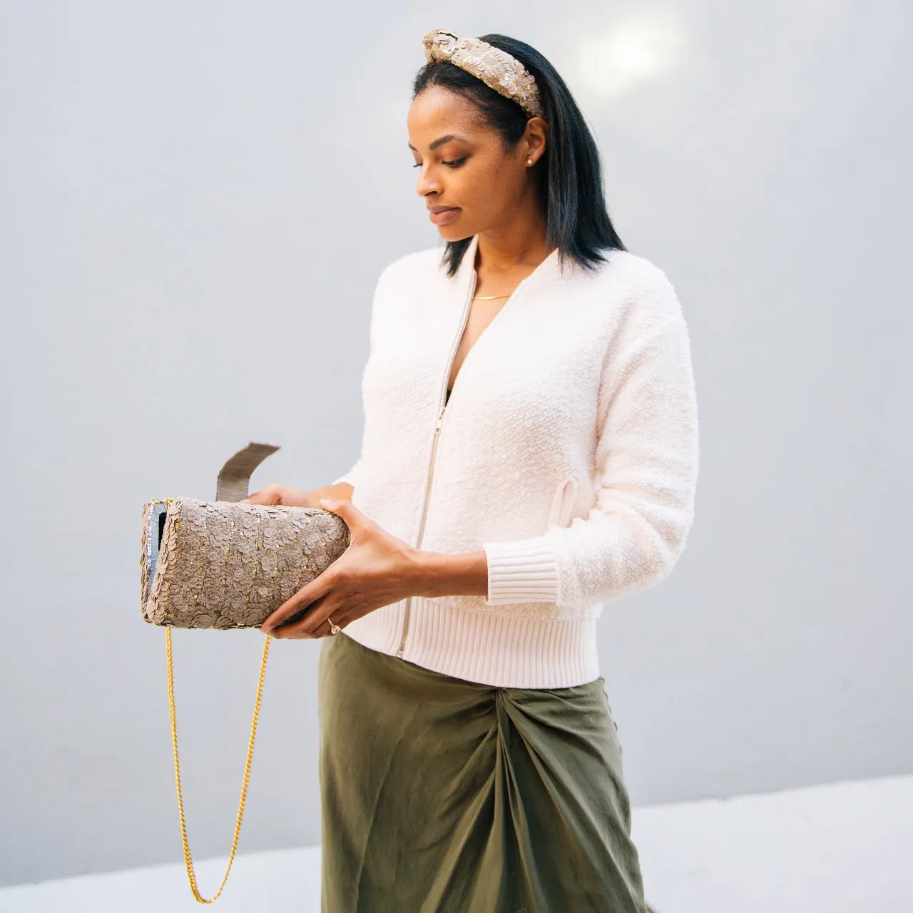 Gray Kitsch Clutch