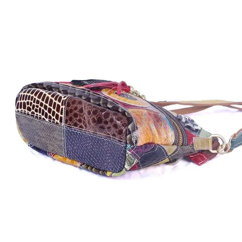 Leather Messenger Bag Snake: Trendy Snake Pattern Design, High-Quality Material & Stylish Look