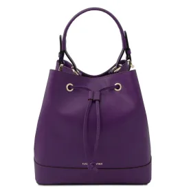Minerva Leather Bucket Handbag