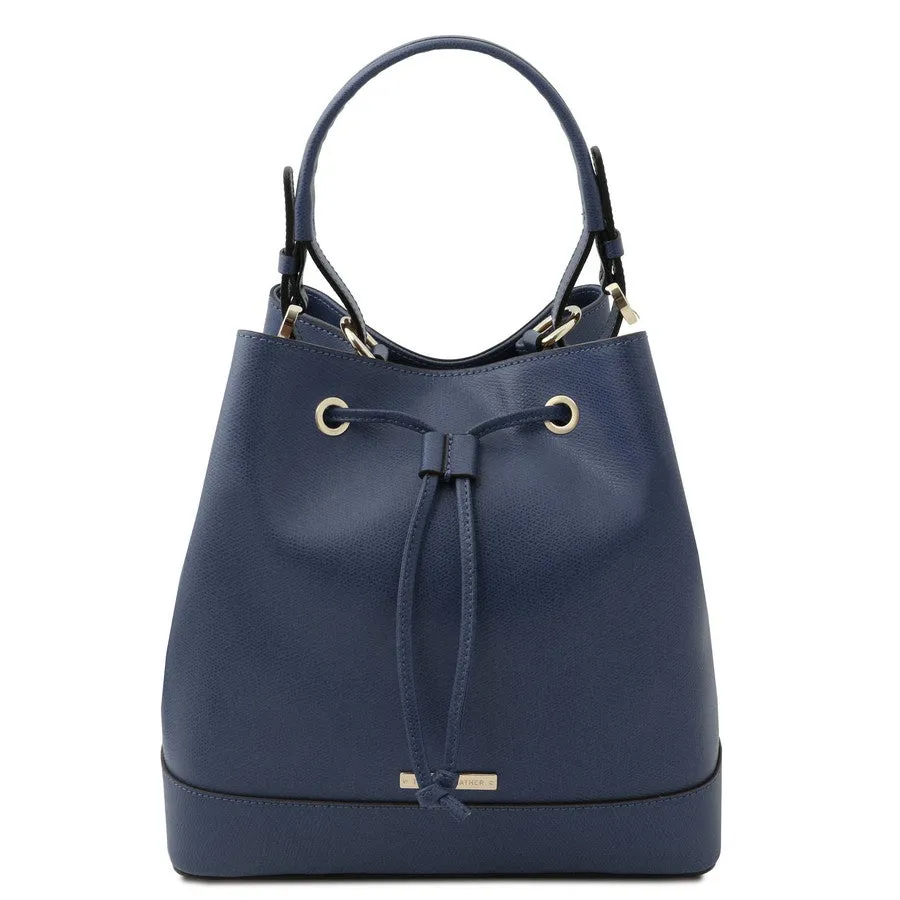 Minerva Leather Bucket Handbag