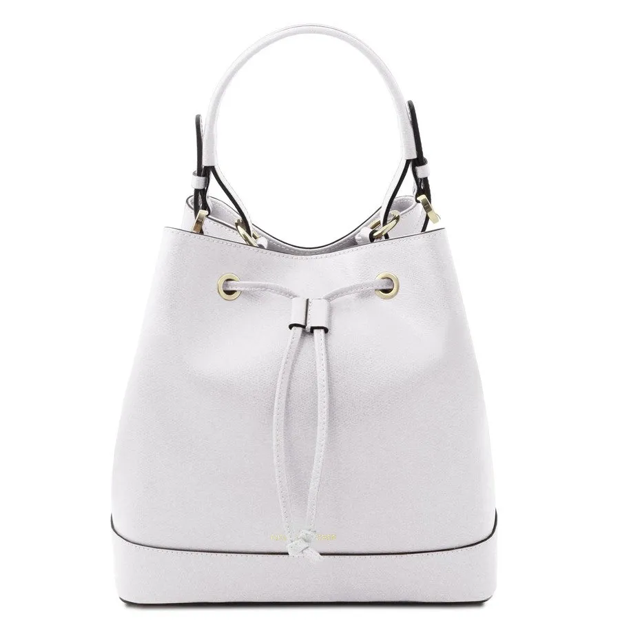 Minerva Leather Bucket Handbag