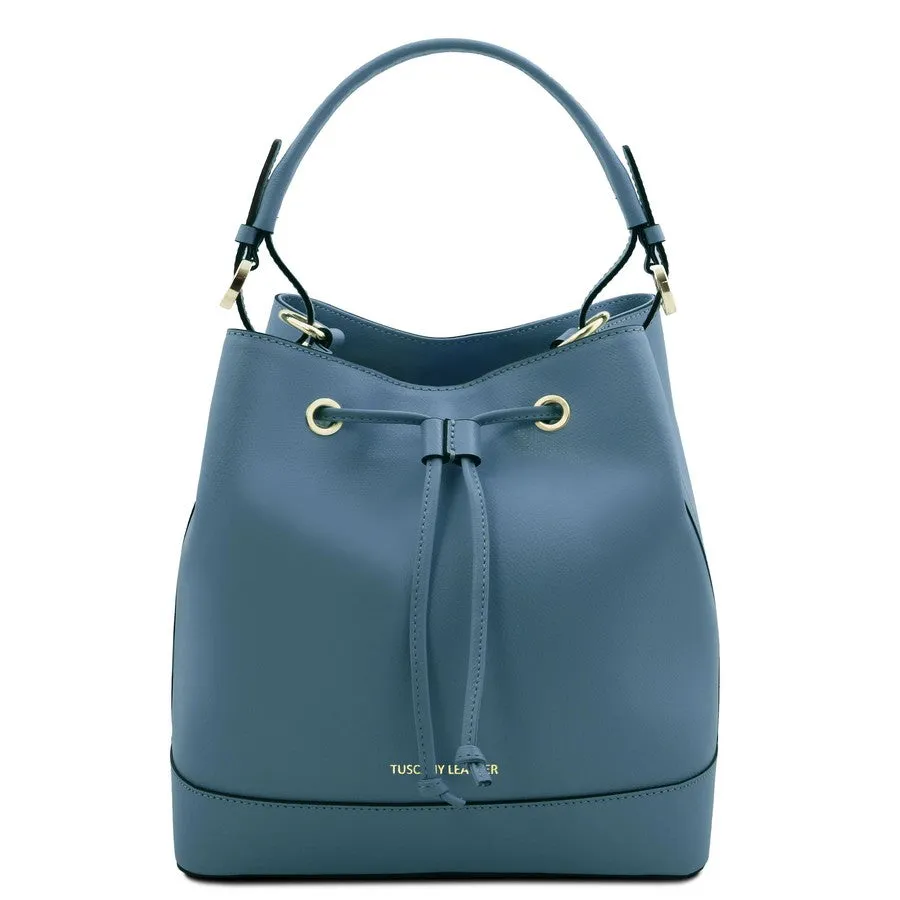 Minerva Leather Bucket Handbag
