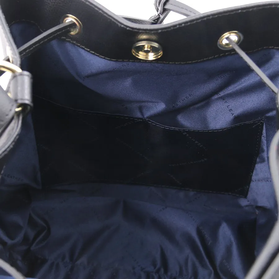 Minerva Leather Bucket Handbag