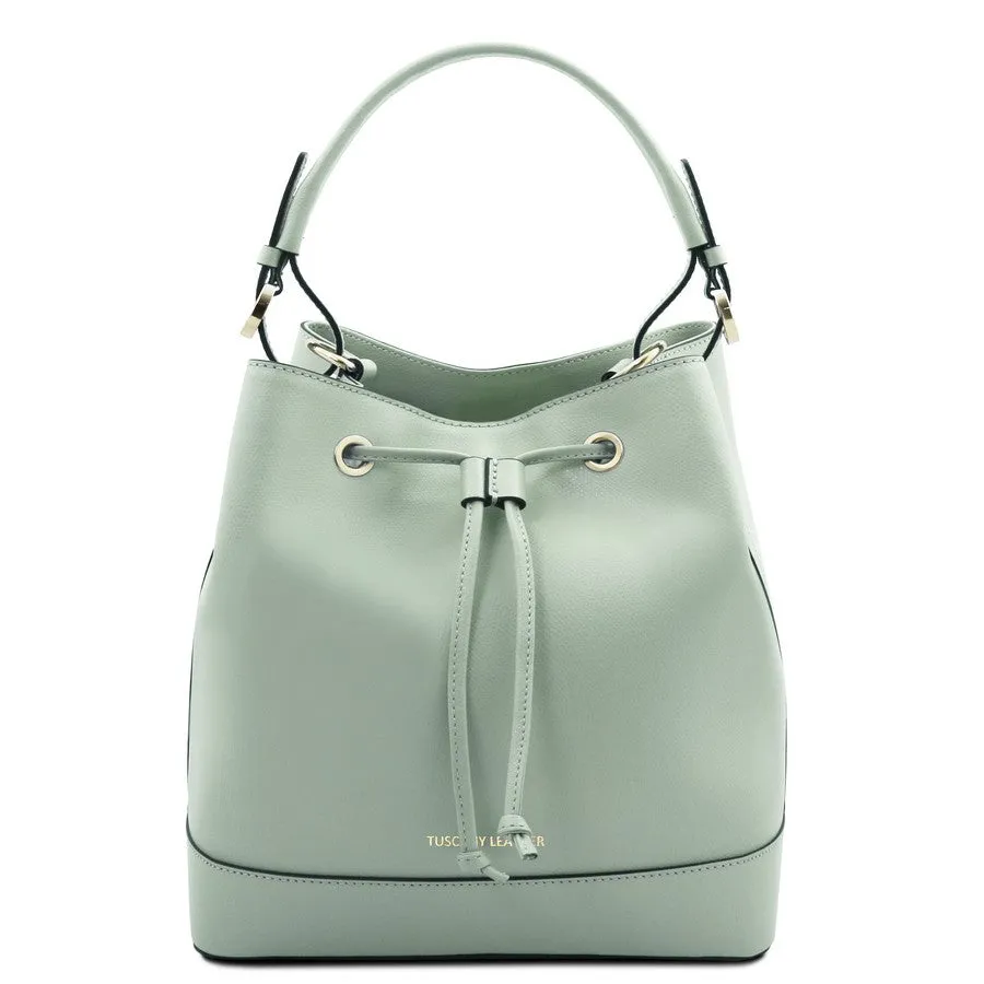 Minerva Leather Bucket Handbag