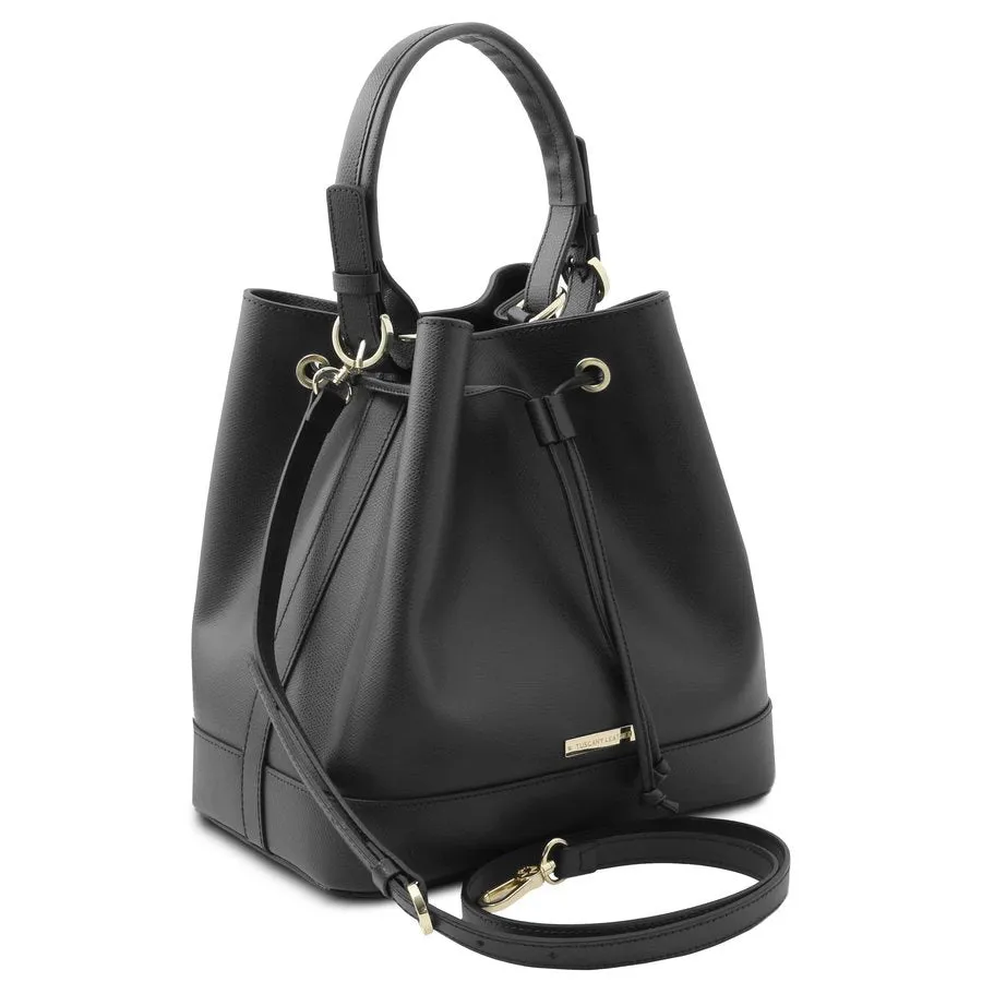 Minerva Leather Bucket Handbag
