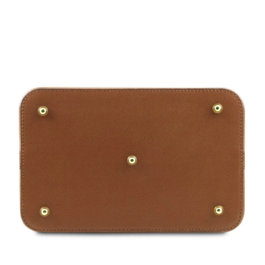 Minerva Leather Bucket Handbag