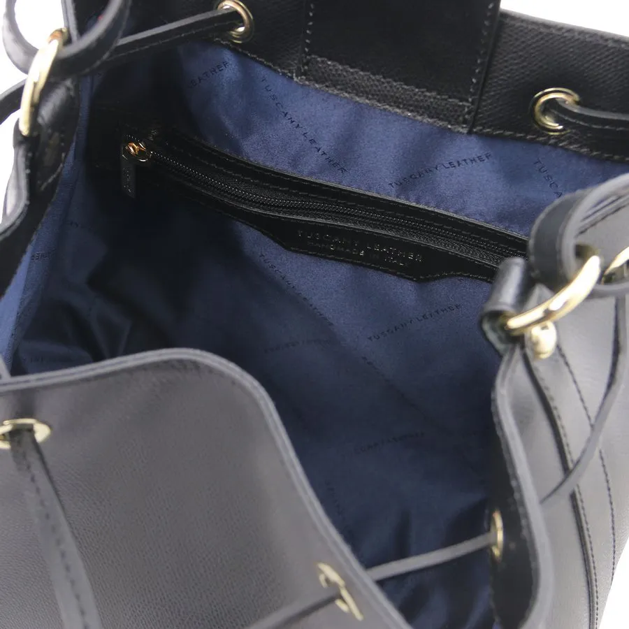 Minerva Leather Bucket Handbag
