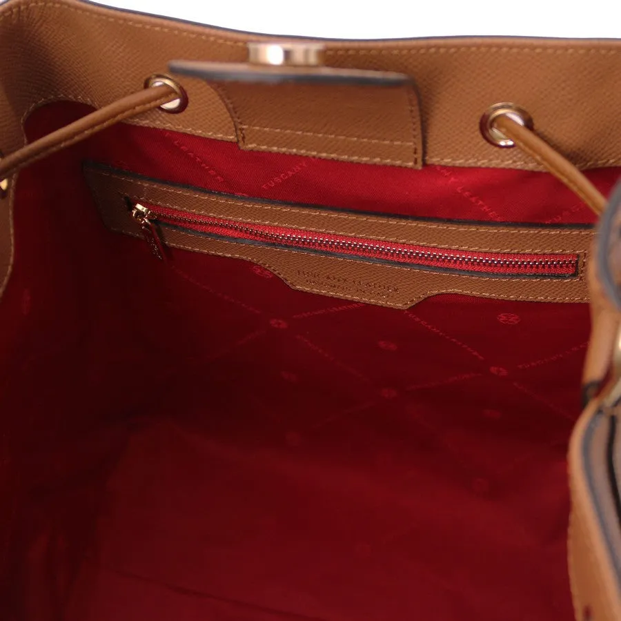 Minerva Leather Bucket Handbag