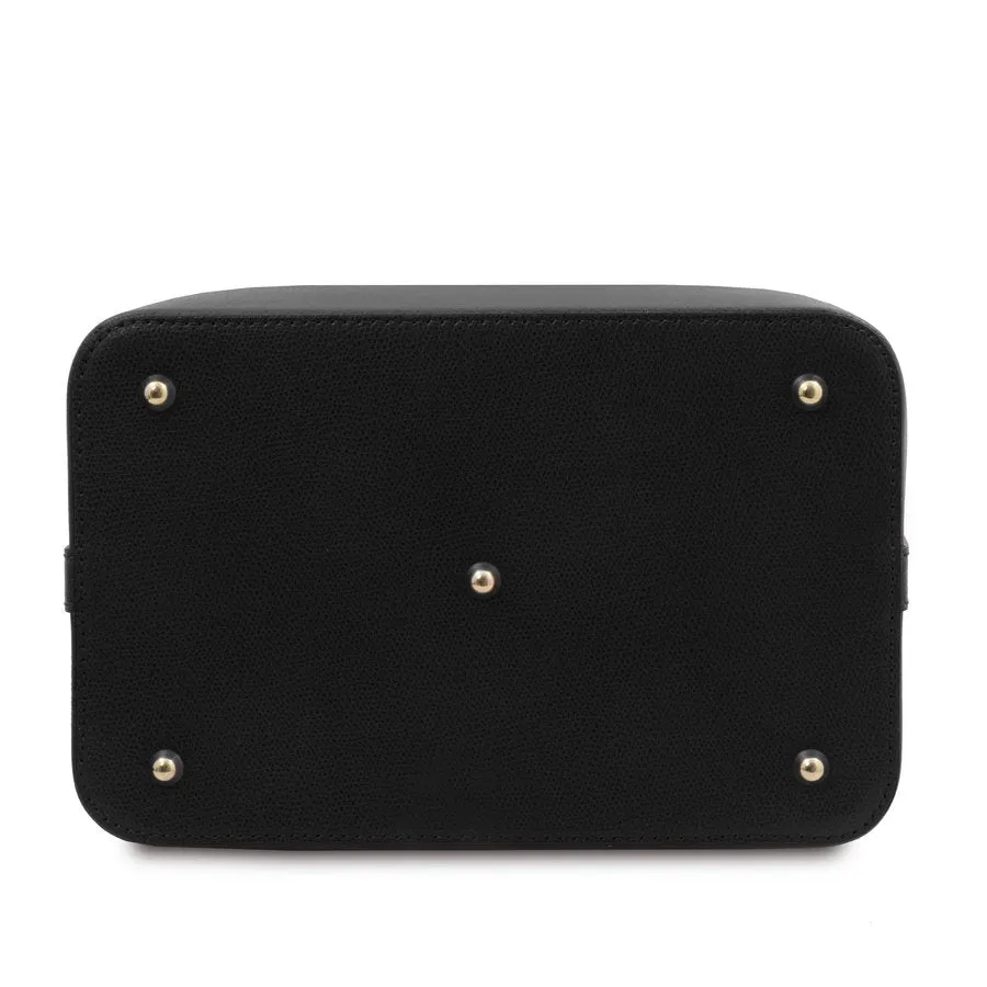 Minerva Leather Bucket Handbag