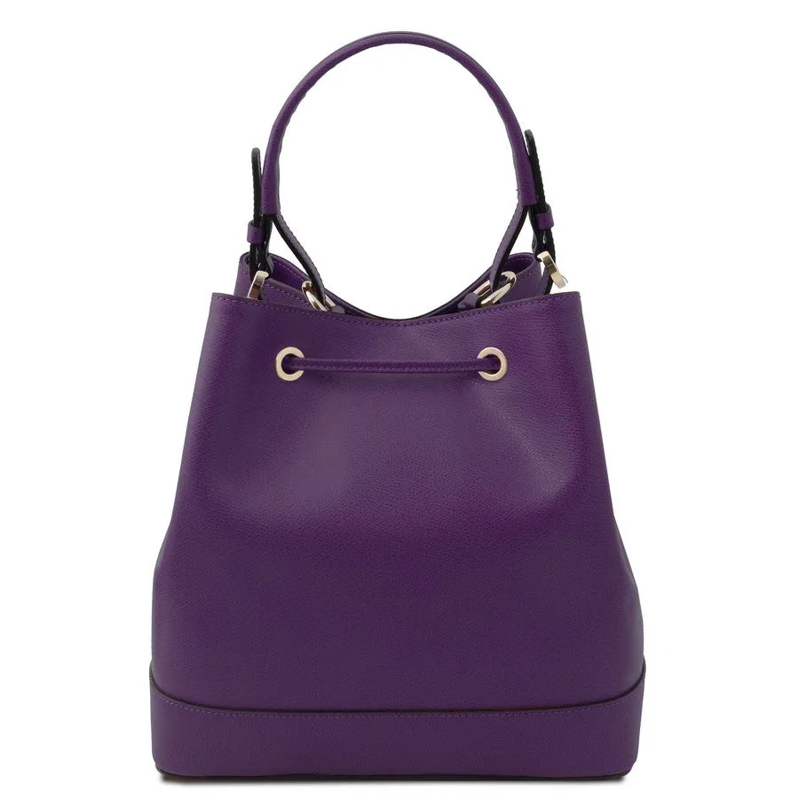 Minerva Leather Bucket Handbag