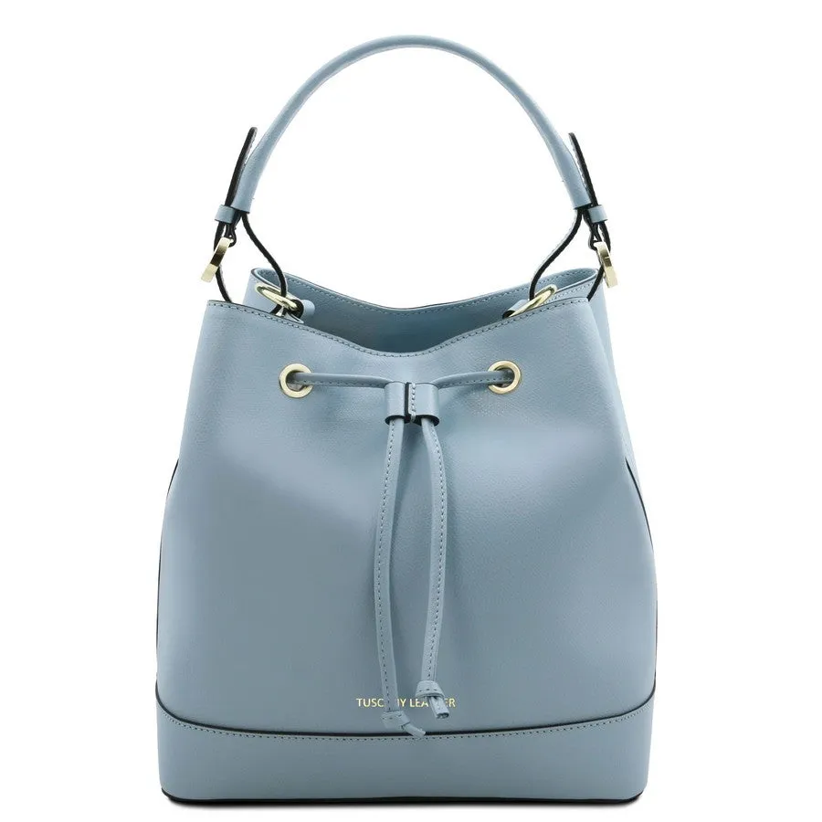 Minerva Leather Bucket Handbag