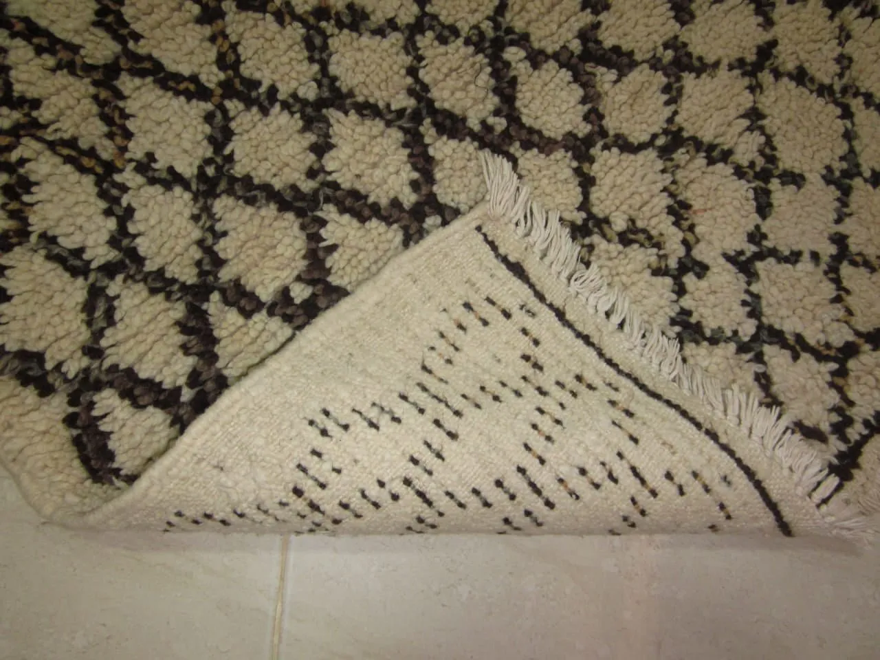 Moroccan rug Beni Ouarain rug 3x7 ft Handmade rug Runner rug