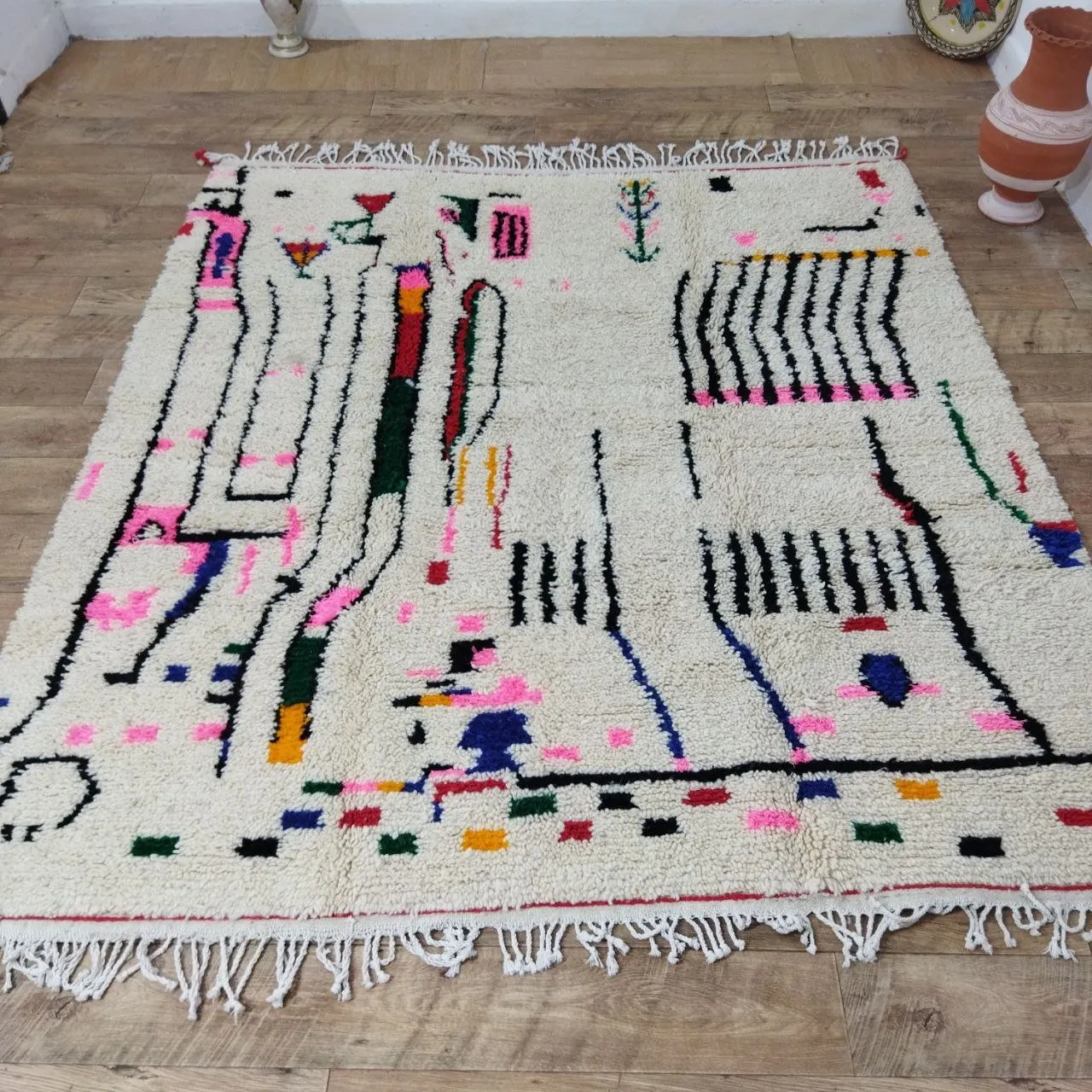 Moroccan rug Style Azilal rug 6x7 ft Handmade rug Berber rug