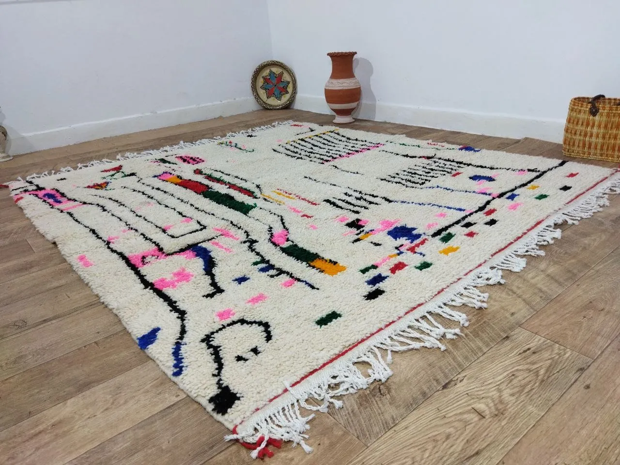 Moroccan rug Style Azilal rug 6x7 ft Handmade rug Berber rug