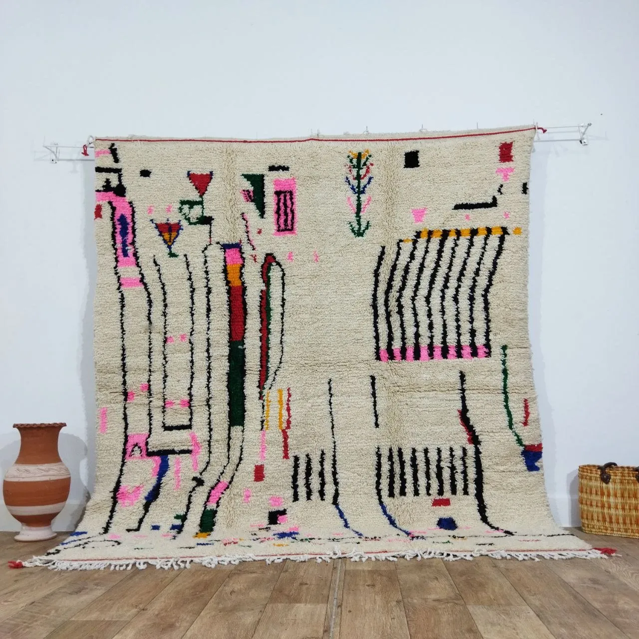 Moroccan rug Style Azilal rug 6x7 ft Handmade rug Berber rug