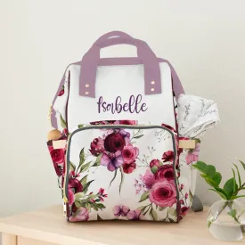 PERSONALIZED DIAPER BAG BACKPACK | BRIGHT FLORAL