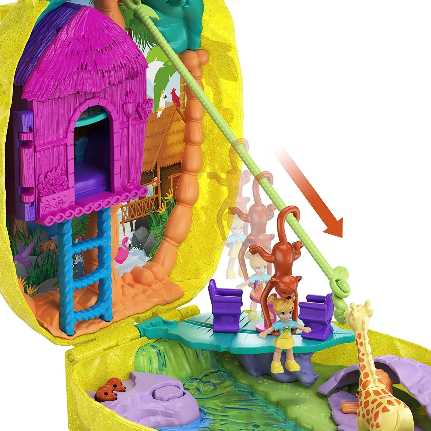 Polly Pocket Polly & Lila Tropicool Pineapple Wearable Purse Compact