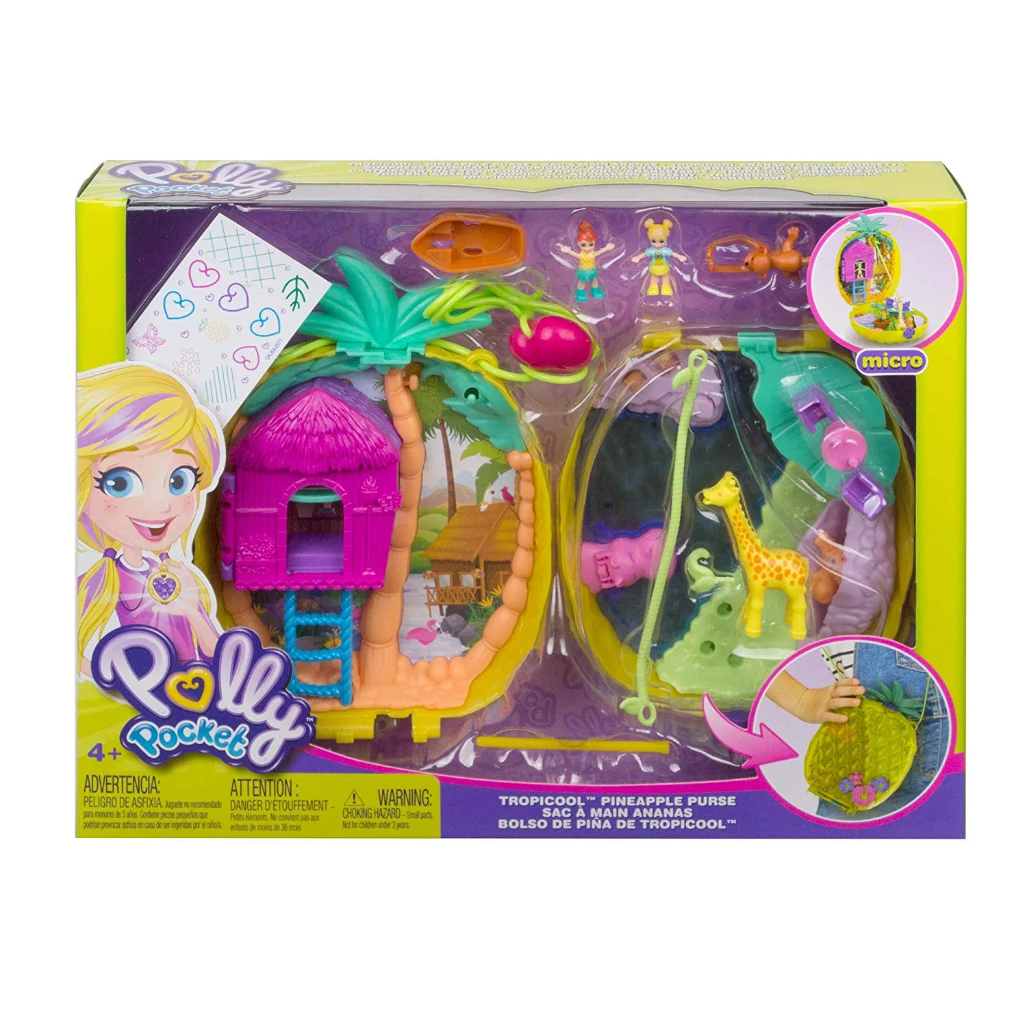 Polly Pocket Polly & Lila Tropicool Pineapple Wearable Purse Compact