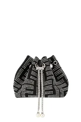 Rhinestone Greek Bucket Bag