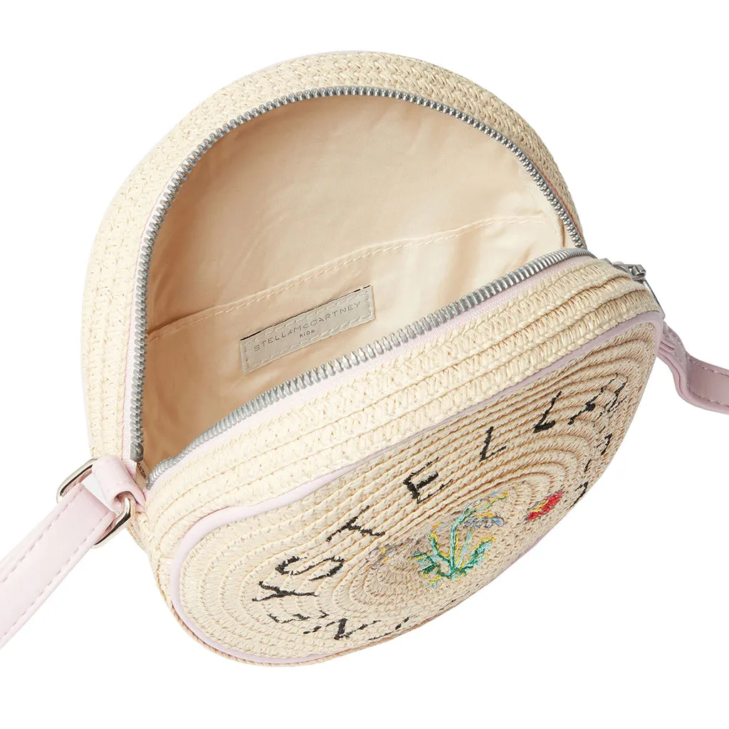 Stella McCartney Child Straw Bag With Stella Logo Beige