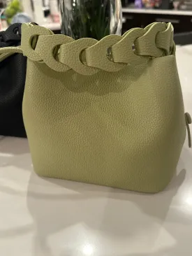 Vegan Bucket Bag with Interlocking Strap